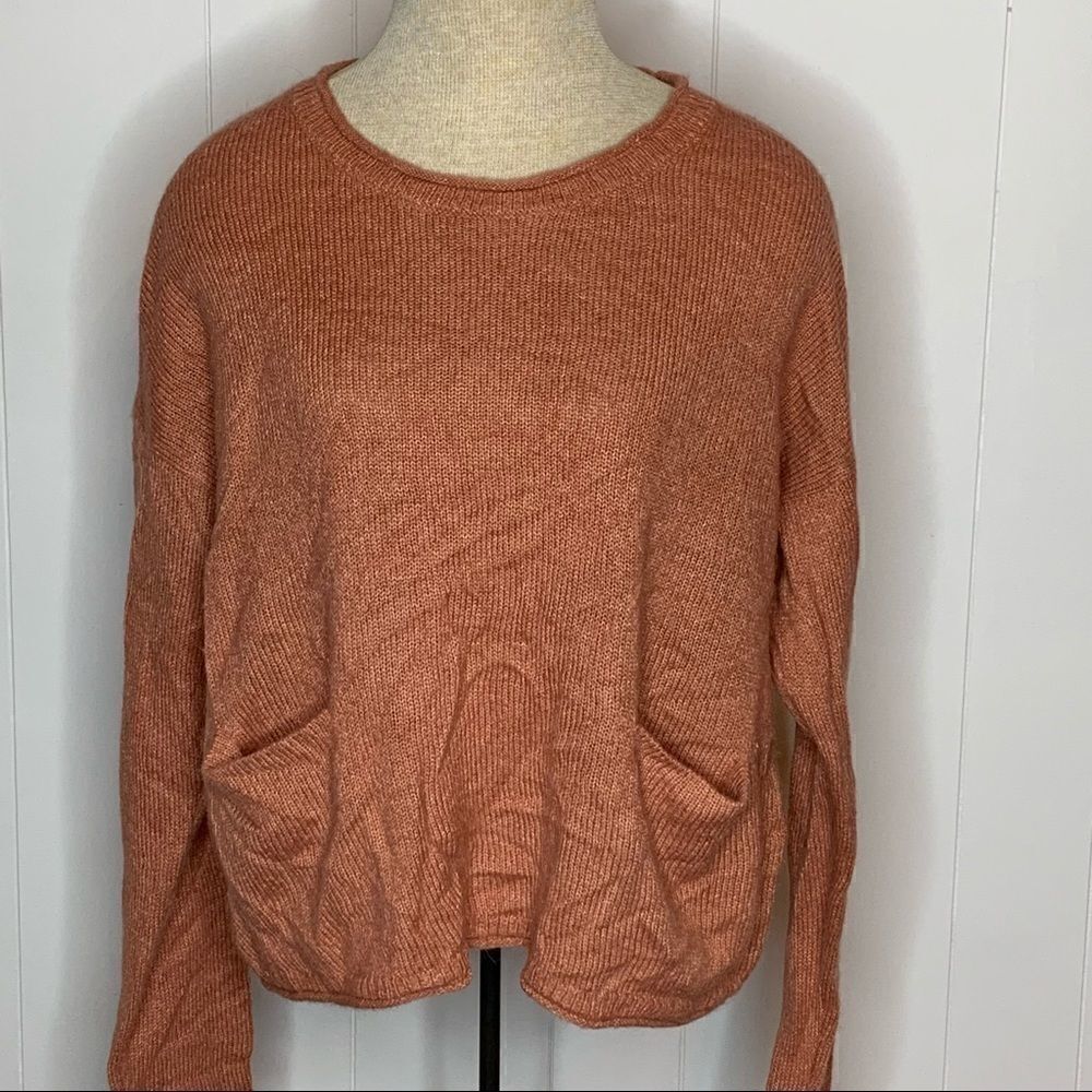Cashmere Sweater Madewell Pullover Crewneck Patch Pockets Size Medium